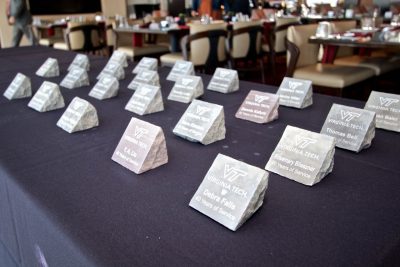 photo of etched Hokie stones.